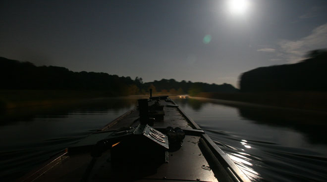 Boating at night on inland waterways